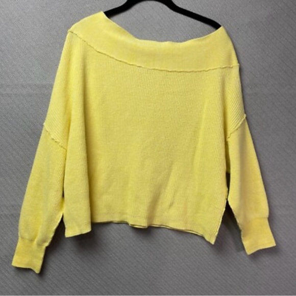 Free People Alana Linen Blend Sweater In Yellow Size Small - Picture 2 of 4